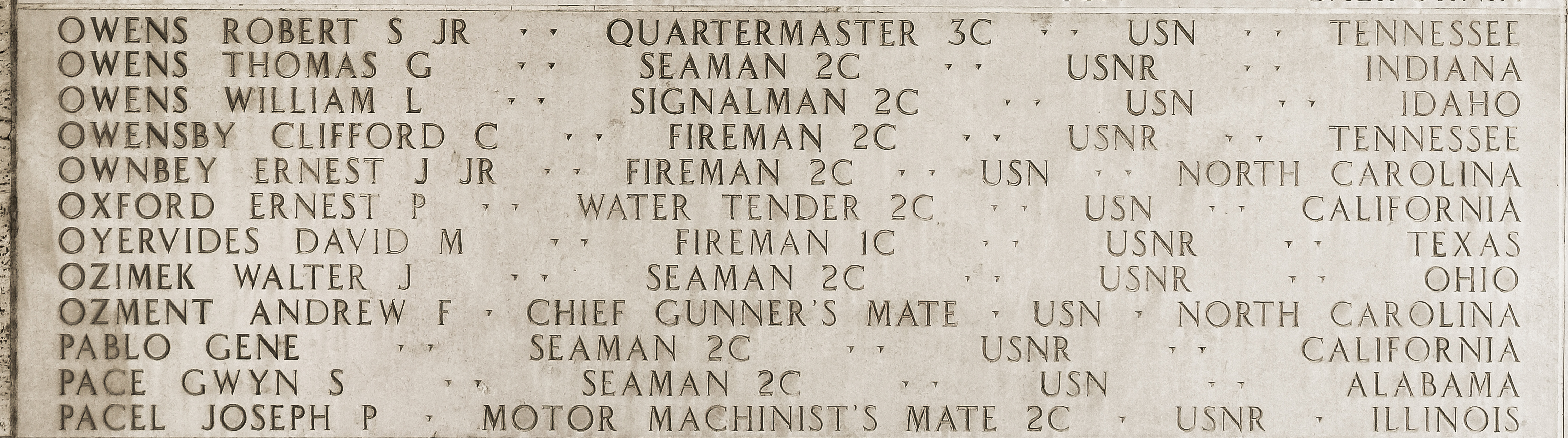 William L. Owens, Signalman Second Class